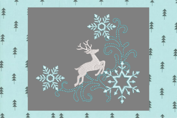 Blue Deer-1464A: A Thoughtful Holiday Embroidery Choice