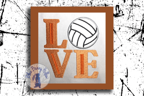 Love Volleyball Embroidery Design