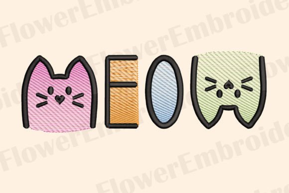 MEOW: A Feline Embroidery Design That Sells at Craft Fairs