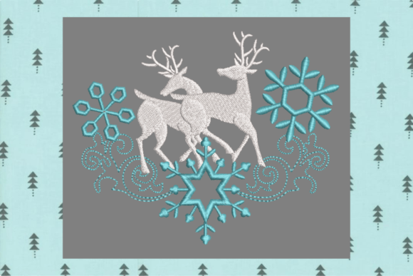 Two Blue Deer-1463B: A Thoughtful Holiday Embroidery Choice